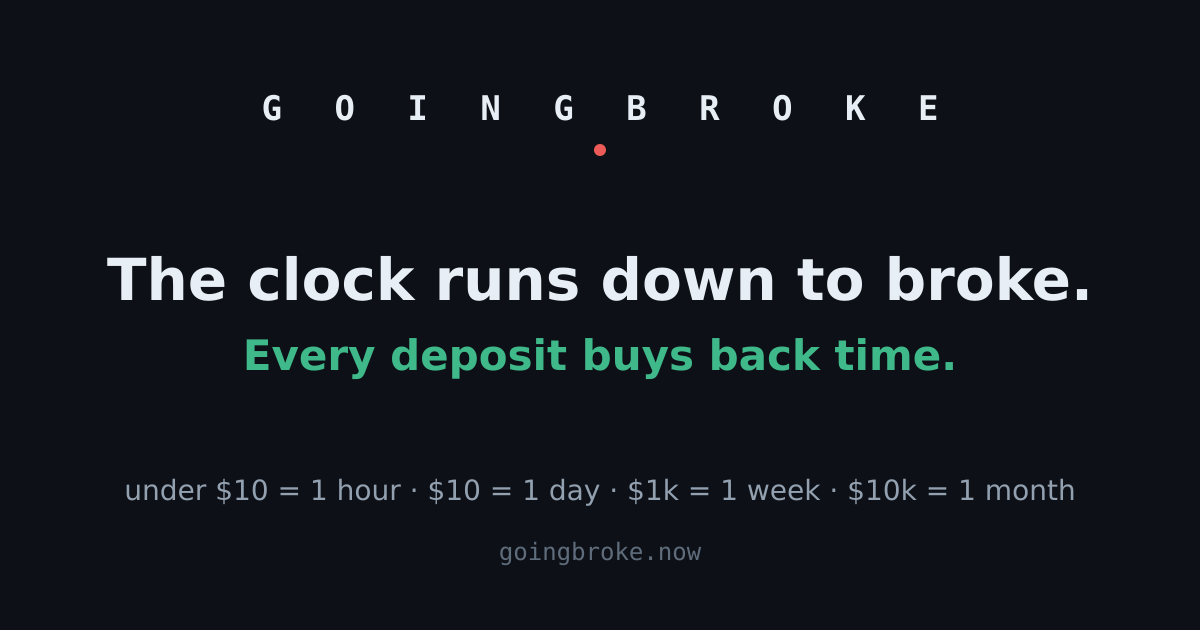 Going Broke — the clock runs down until you get paid